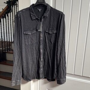 John Varvatos Charcoal Button-Up Shirt
